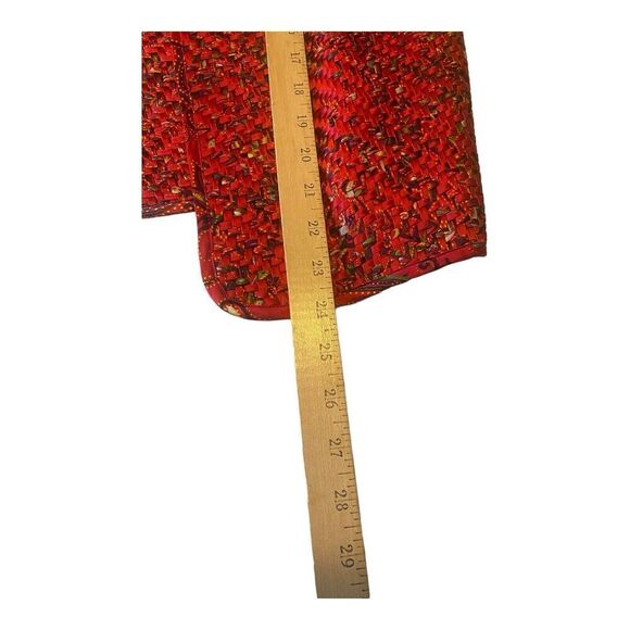 Vintage Chico's Art-to-Wear Red Multi Satin Silk Basket Woven Jacket Sz 1 (med) - Picture 8 of 8